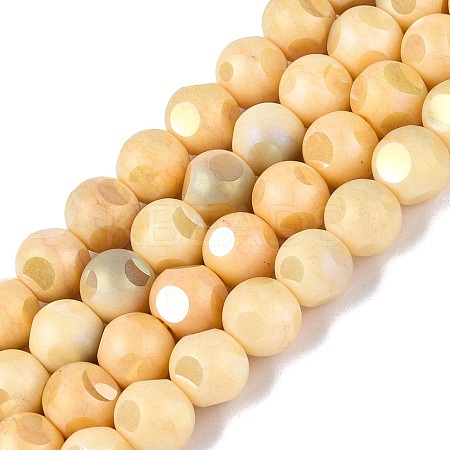 Ombre Effect Dyed Electroplate Opaque Glass Beads Strands EGLA-Q130-01A-22-1