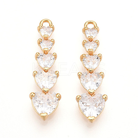 Brass Micro Pave Cubic Zirconia Pendants KK-N261-118B-G-1