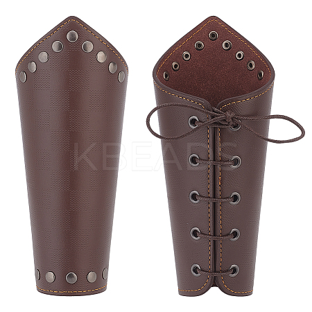 Tartan Pattern Imitation Leather Cuff Wristband for Bikers AJEW-WH0258-937A-1