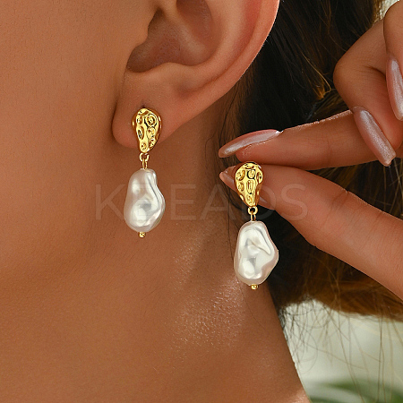 Elegant Brass Dangle Stud Earrings AI3565-3-1