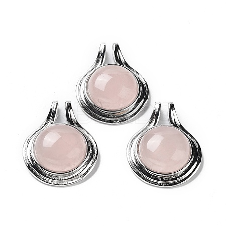Natural Rose Quartz Pendants G-M405-06P-03-1
