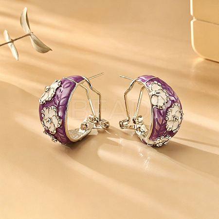 Brass Enamel Stud Earrings WGF4C53-02-1