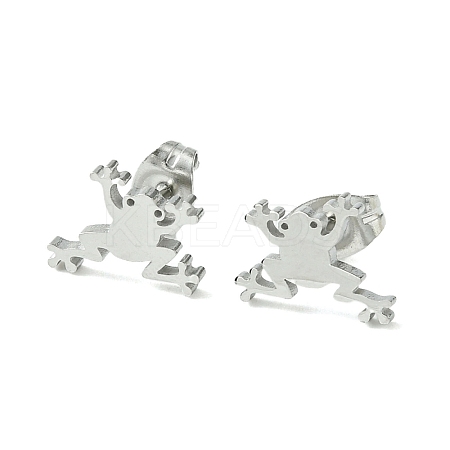 Non-Tarnish Cute Little Animal Theme 304 Stainless Steel Stud Earrings EJEW-B041-02H-P-1