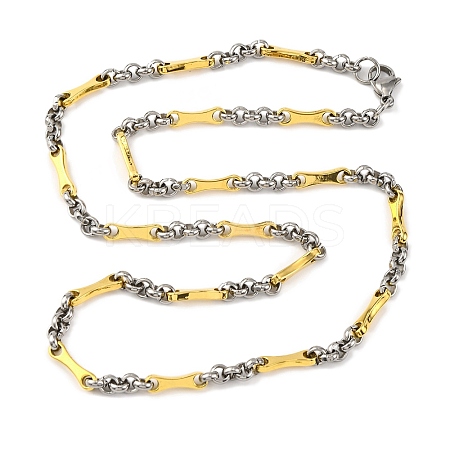 201 Stainless Steel Bone Links Chain Necklace NJEW-F22-39O-GP-1