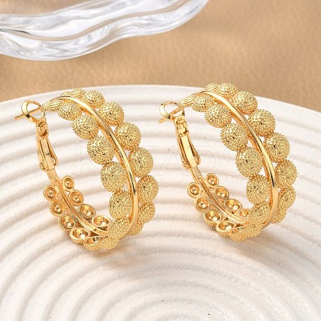 Brass Round Hoop Earrings EJEW-D337-12G-1