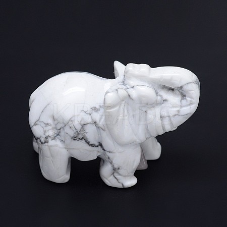 Howlite 3D Elephant Home Display Decorations G-A137-B01-03-1