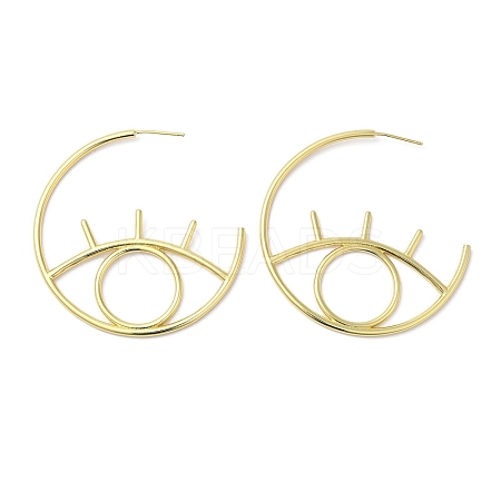 Rack Plating Brass Hollow Eye Stud Earrings EJEW-F315-03G-03-1