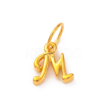 925 Sterling Silver Letter Charms with Jump Rings LS-STER-R008-01G-M-1