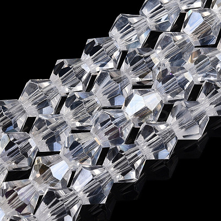 Transparent Electroplate Glass Beads Strands EGLA-TACDZ0005-6mm-03B-1