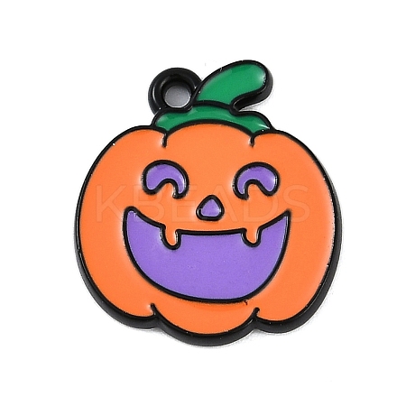 Halloween Theme Spray Painted Alloy Enamel Pendants PALLOY-D029-01E-RS-1