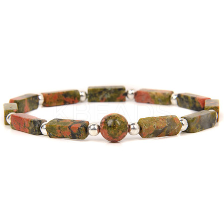 Natural Unakite Beads Stretch Bracelets for Men Women ZE2494-4-1