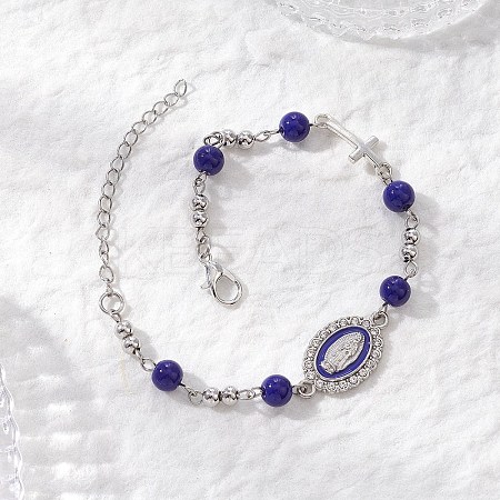 Zinc Alloy Enamel Link Bracelets BJEW-JB12751-01-1