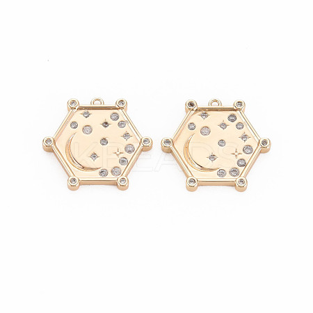Brass Micro Pave Cubic Zirconia Pendants KK-S364-271A-1