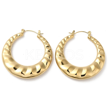 Rack Plating 304 Stainless Steel Hoop Earrings for Women EJEW-Z026-21G-1