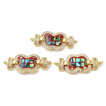 Rack Plating Brass Micro Pave Clear Cubic Zirconia Butterfly Links Connector Charms KK-K385-102G-03-1
