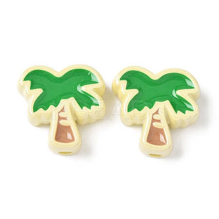 10Pcs Acrylic Enamel Beads OACR-H048-01A-01-1