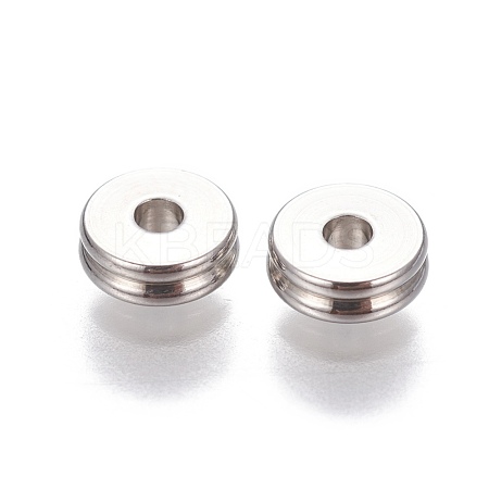 Tarnish Resistant 201 Stainless Steel Grooved Spacer Beads STAS-P239-05P-1