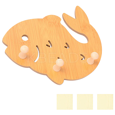 Wood Wall Mounted Hook Hangers HJEW-CN0001-10-1