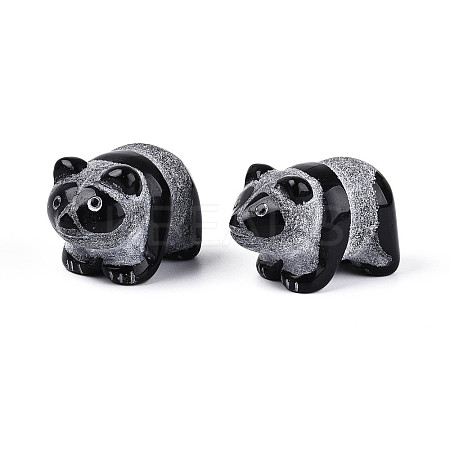 Natural Obsidian Panda Display Decorations G-T144-81A-1
