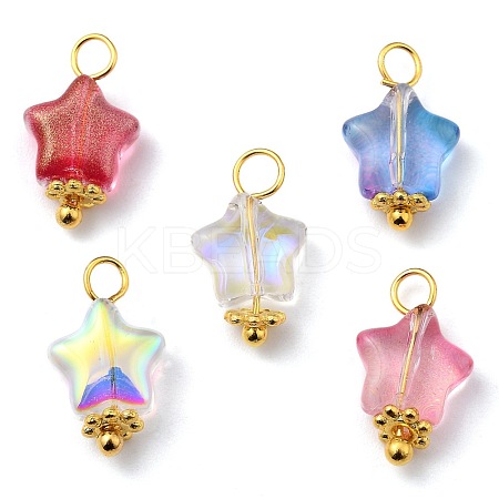 Electroplate Glass Charms PALLOY-JF00463-M-1