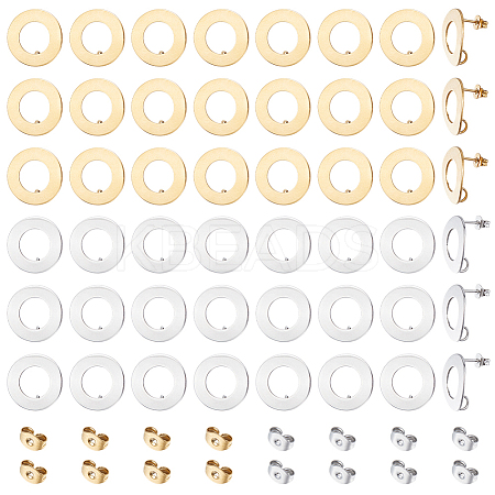 32Pcs 2 Styles 304 Stainless Steel Stud Earring Findings STAS-GO0001-33-1