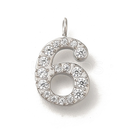 304 Stainless Steel Micro Pave Cubic Zirconia Pendants STAS-H228-01P-06-1
