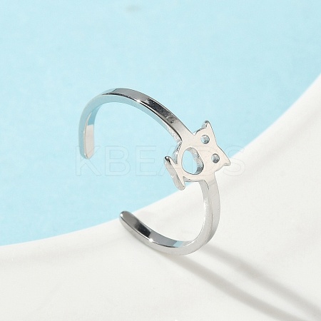 304 Stainless Steel Adjustable Cuff Rings RJEW-Z105-01P-03-1