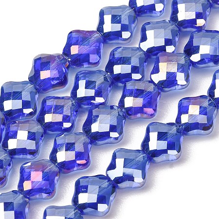 Electroplate Transparent Glass Beads Strands GL-CBA7A17-02A-10-1
