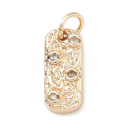 Five Elements Theme Brass Micro Pave Clear Cubic Zirconia Charms KK-F934-02E-G-1