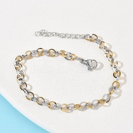 304 Stainless Steel Rolo Chain Bracelets for Women BJEW-Z152-01GP-1
