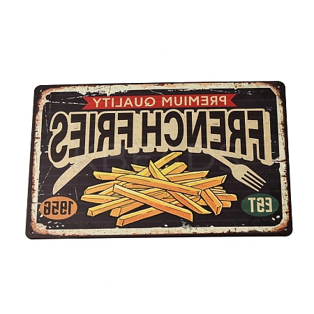 Vintage Metal Tin Sign AJEW-XCP0003-27C-1