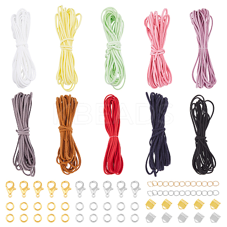 Flat Faux Suede Cord DIY Jewelry Making Finding Kit DIY-DC0002-63-1