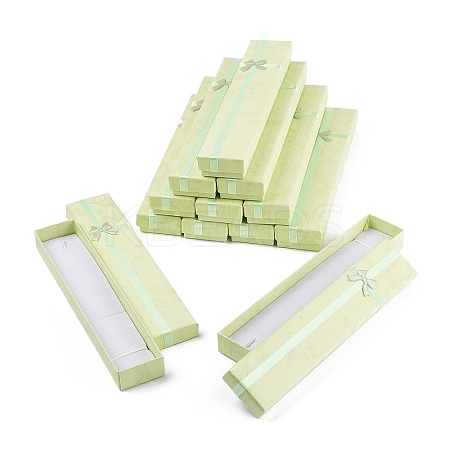Cardboard Jewelry Necklace Boxes with Bowknot CON-YWC0006-01D-1