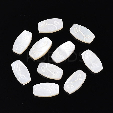 Natural White Shell Cabochons BSHE-T014-18-1