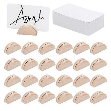 30Pcs Half Round Wood Name Card Holder AJEW-NB0009-27B-1