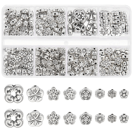 280Pcs 8 Style Tibetan Style Alloy Beads TIBEB-PH0018-58-1
