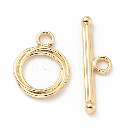 Rack Plating Brass Toggle Clasps KK-E034-16LG-1