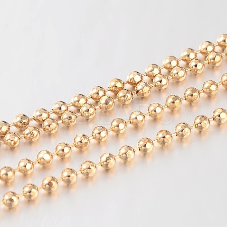 Brass Faceted Ball Chains KK-L127-05LG-1