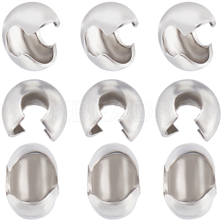 260Pcs 304 Stainless Steel Crimp Beads Covers STAS-CN0001-65-1