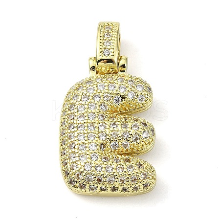 Brass Micro Pave Clear Cubic Zirconia Pendants KK-M279-01G-E-1