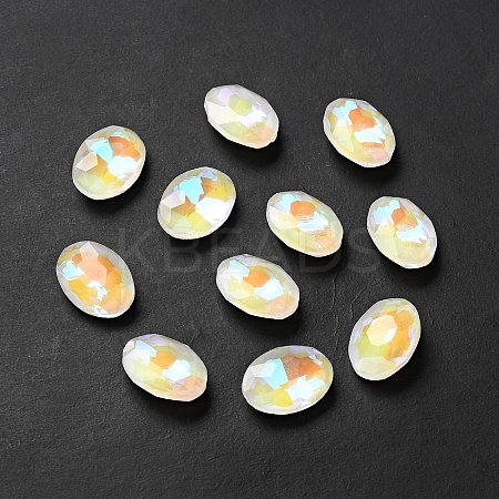 Mocha Fluorescent Style Glass Rhinestone Cabochons GGLA-M005-01A-001MK-1