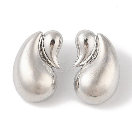 Teardrop Brass Stud Earrings for Women EJEW-Q389-03A-P-1