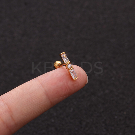 Brass Micro Pave Clear Cubic Zirconia Cartilage Earrings for Women WGD0011-16-1