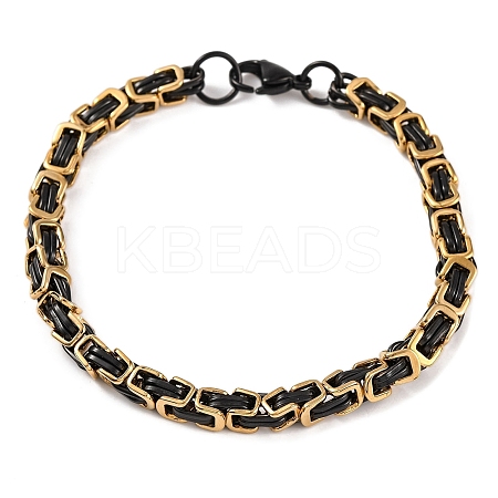 201 Stainless Steel Byzantine Chain Bracelets BJEW-B078-62EB-1