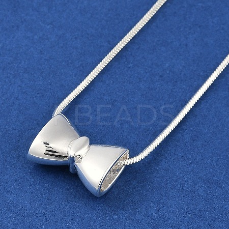 Bowknot Brass Pendant Necklaces NJEW-F325-01P-1