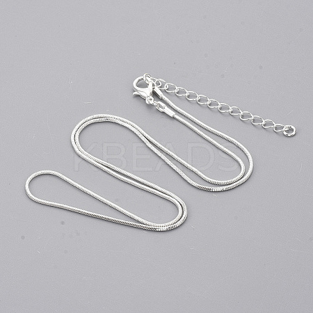 Brass Square Snake Chain Necklace Making X-MAK-T006-10A-S-1