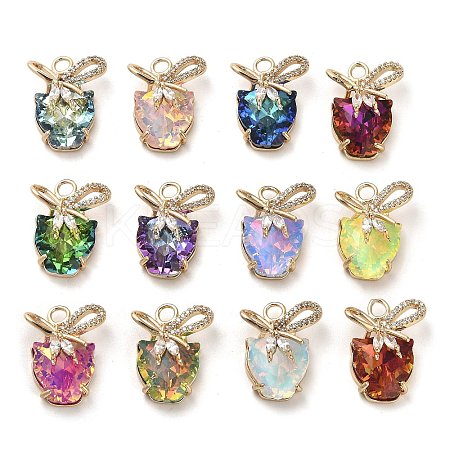 Glass with Golden Brass Pendants GLAA-G111-05G-1