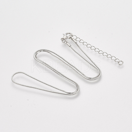 Brass Square Snake Chain Necklace Making X-MAK-T006-10A-P-1