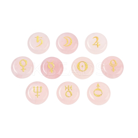 10Pcs 10 Styles Natural Rose Quartz Cabochons G-G193-03E-1