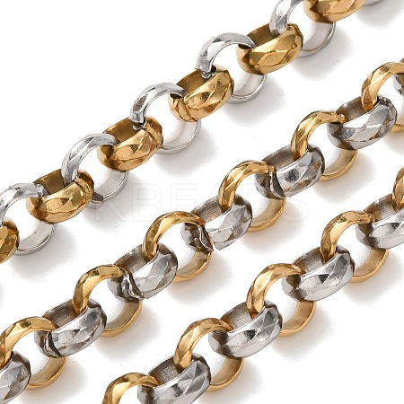 Two Tone 304 Stainless Steel Rolo Chains CHS-A021-04GP-1